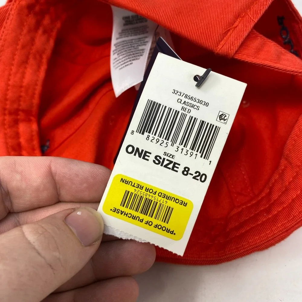 NEW Polo‎ Ralph Lauren Youth Red Hat/Blue Pony - Strapback size 8-20
